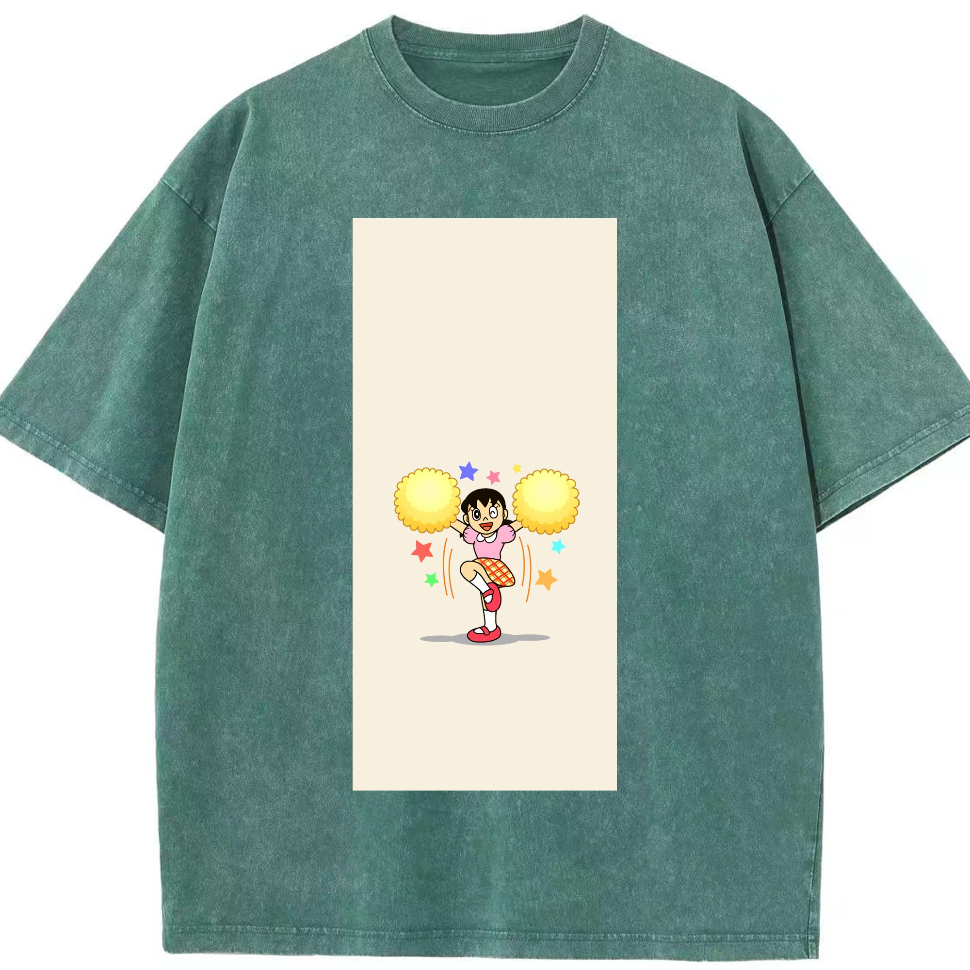 （画像用） ドラえもん みなもと しずか Doraemon Shizuka Minamoto 綿100% ヴィンテージ風 半袖Tシャツ（フロントプリント）